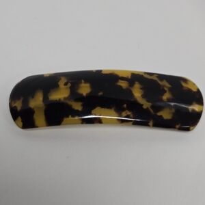 Vintage Faux Tortoise Rounded Rectangular  Hair Clip 4 3/8" X 1 1/2"